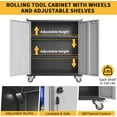 thumbnail image 7 of 35.43" H Garage Storage Cabinet with Wheels,Steel Rolling Tools Chest  with Lock,Metal Storage Cabinet with Shelves for Garage,Home,Office,Assembly Required, 7 of 7