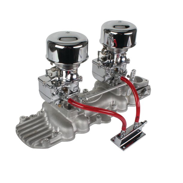 Chrome 9 Super 7® 2x2 Carb/Intake Manifold Kit, 193248 Flathead