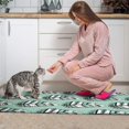 thumbnail image 3 of Green - Based Black and White Geometric Feather Pattern Kitchen Rugs Sets Of 2,Anti Fatigue Kitchen Mat Rugs Non Slip Washable,Decorative Kitchen Floor Mats for Kitchen,Sink,Laundry,17"x30"+17"x47", 3 of 7