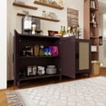 thumbnail image 3 of MDQMD Modern 70'' Farmhouse Brown Rattan Sideboard with 4 Doors,Accent Cabinet with Adjustable Shelves,Rattan Buffet Cabinet for Living Room, 3 of 8
