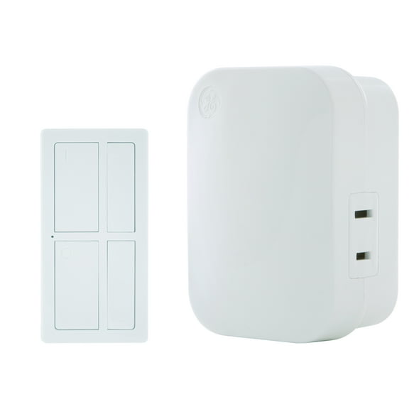 GE mySelectSmart Dimmable Wireless Remote Control Light Switch, On/Off & Full-Range Dimming, 1 Outlet, 150 ft. Range from Plug-In Receiver, Ideal for Lamps & Indoor Lighting, No Wiring Needed, 37781