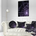 thumbnail image 3 of Designart Glowing Crystal Purple Fractal Flower - Floral Throw Pillow - 12x20, 3 of 5