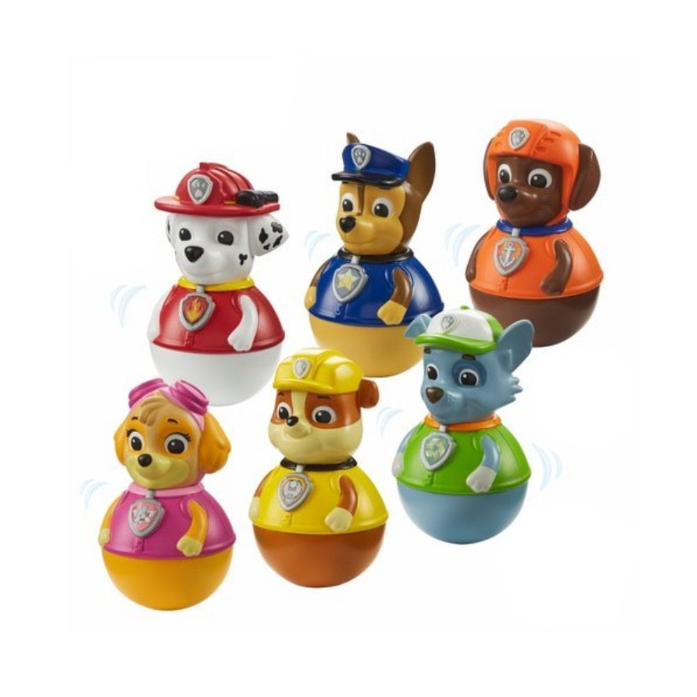 Set of 6 Paw Patrol Weebles Wobble Toys 