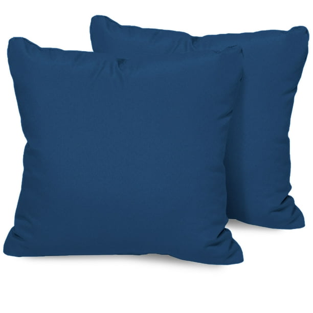 Navy Outdoor Throw Pillows Square Set of 2