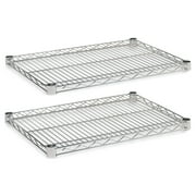 Industrial Wire Shelving Extra Wire Shelves, 24w X 18d, Silver, 2 Shelves/carton