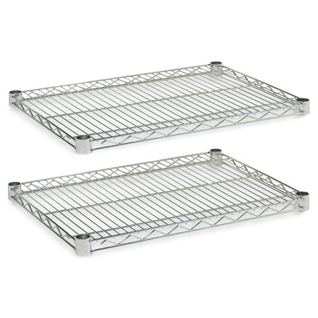 Industrial Wire Shelving Extra Wire Shelves, 24w X 18d, Silver, 2 Shelves/carton