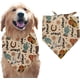 thumbnail image 1 of 1 pañuelo para perro de 78 x 38 cm, diseño de vaqueros, sombreros, botas, vaca, triángulo, ajustable, cómodo, para mascotas, bufanda de algodón lavable, pañuelo para perro grande, color marrón, 1 of 9