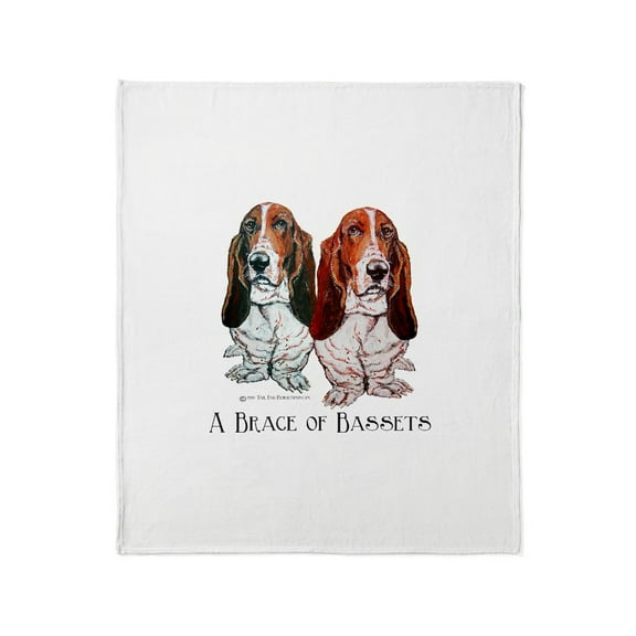 CafePress - Basset Hound Brace Throw Blanket - Soft Fleece Throw Blanket, 50"x60" for All Ages
