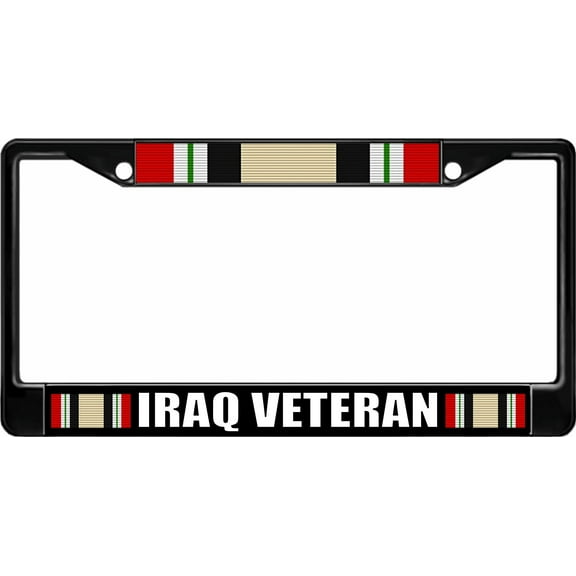 Iraq Veteran Black License Plate Frame
