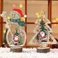thumbnail image 4 of Adornos navideños de madera/mesa Manualidades de muñeco de nieve de Papá Noel/decoración de fiesta de Navidad. (madera)(1 pieza), 4 of 5