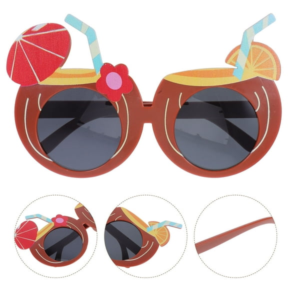 OUNONA  Hawaiian Funny Sunglasses Beach Party Favors for Adults Brown