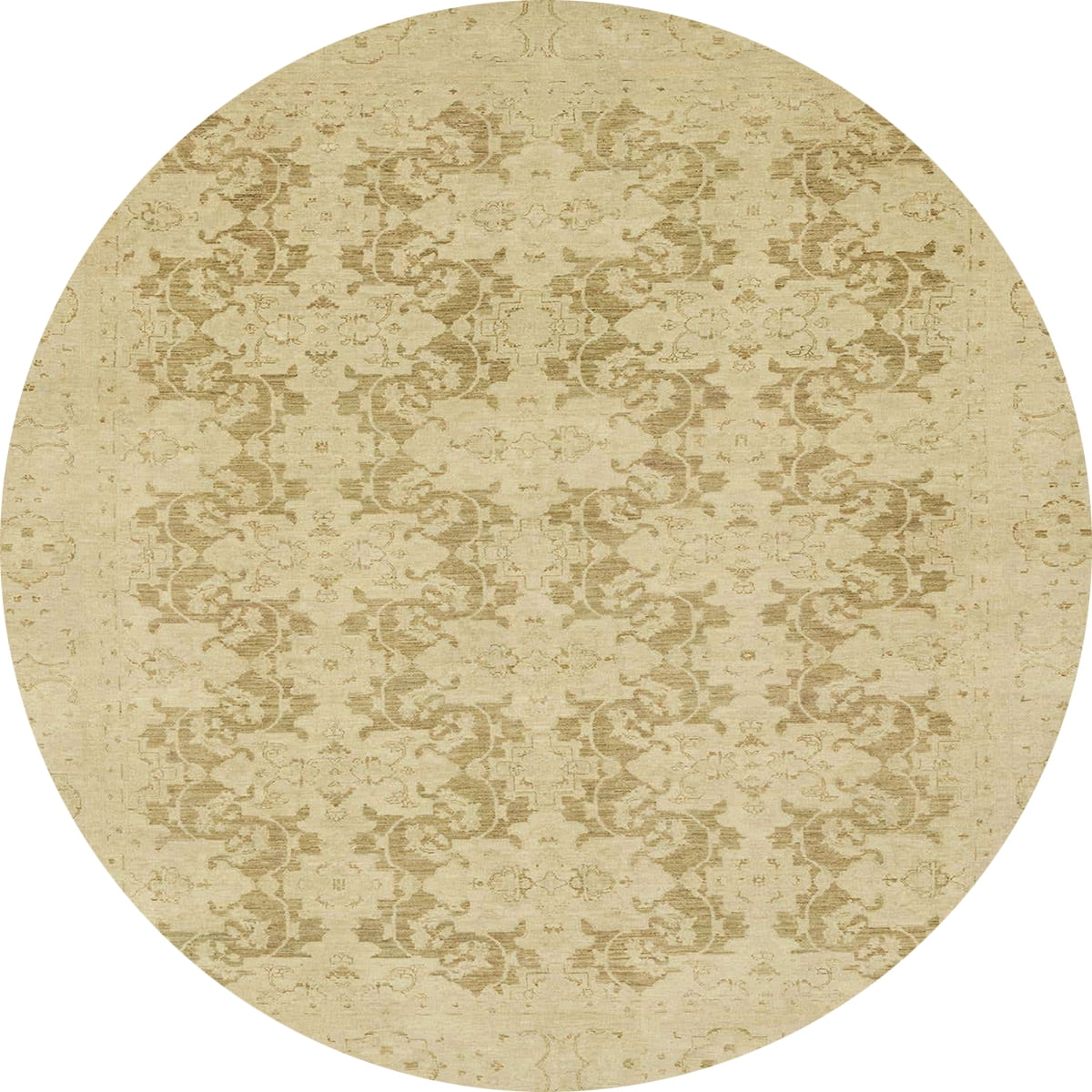 Ahgly Company Machine Washable Indoor Round Abstract Metallic Gold Area ...