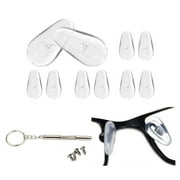 AM Landen 5 pairs Soft Air Cushion 15mm Silicone Nose Pad with screws Eyeglass Nose Pads