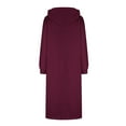 thumbnail image 4 of Women's Casual Hoodies Dress Long Sleeve Split Hooded Long Maxi Sweatshirt Dress with Pockets Fall Dresses for Women 2023 Trendy, 4 of 6