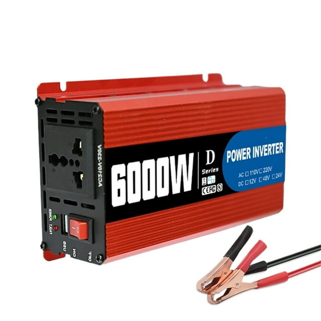 6000W Car Inverter DC 12V To AC 110/220 Converter Car Power Adapter 12V/24V/48V For Camping Auto ,Advanced Charging Protection Design