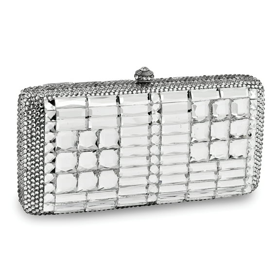 Silver-tone Crystal from Swarovski Evening Bag with Chain and Strap QGM16963