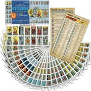 Joyppy Tarot Journal Stickers - 2.5" x 1.4" - 4 Sets Tarot Card Stickers for Journaling & Planner - Matt Finished Tarot Cheat Sheets Included for Quick Learning & Spreads