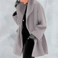 thumbnail image 2 of UJNDER Women's Winter Wool Coat Trench Jacket Warm Slim Long Overcoat Outwear Round Neck Loose Hooded Trench Coat Women Grey XXXXL, 2 of 9