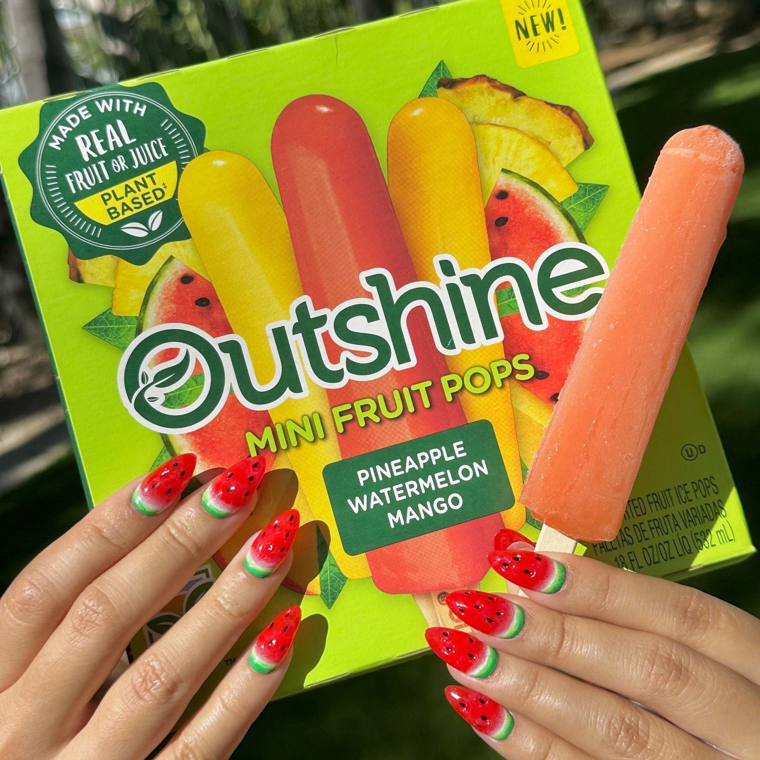 Outshine Pineapple, Watermelon, and Mango Mini Fruit Pops, Variety Pack, 12 Count