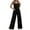 Black jumpsuits for women, variant on Wycnly Womens Jumpsuits Casual Summer Spaghetti Strap Loose Straight Leg Pocket Jumpsuits Trendy Solid Square Neck Sleeveless Long Rompers for Women