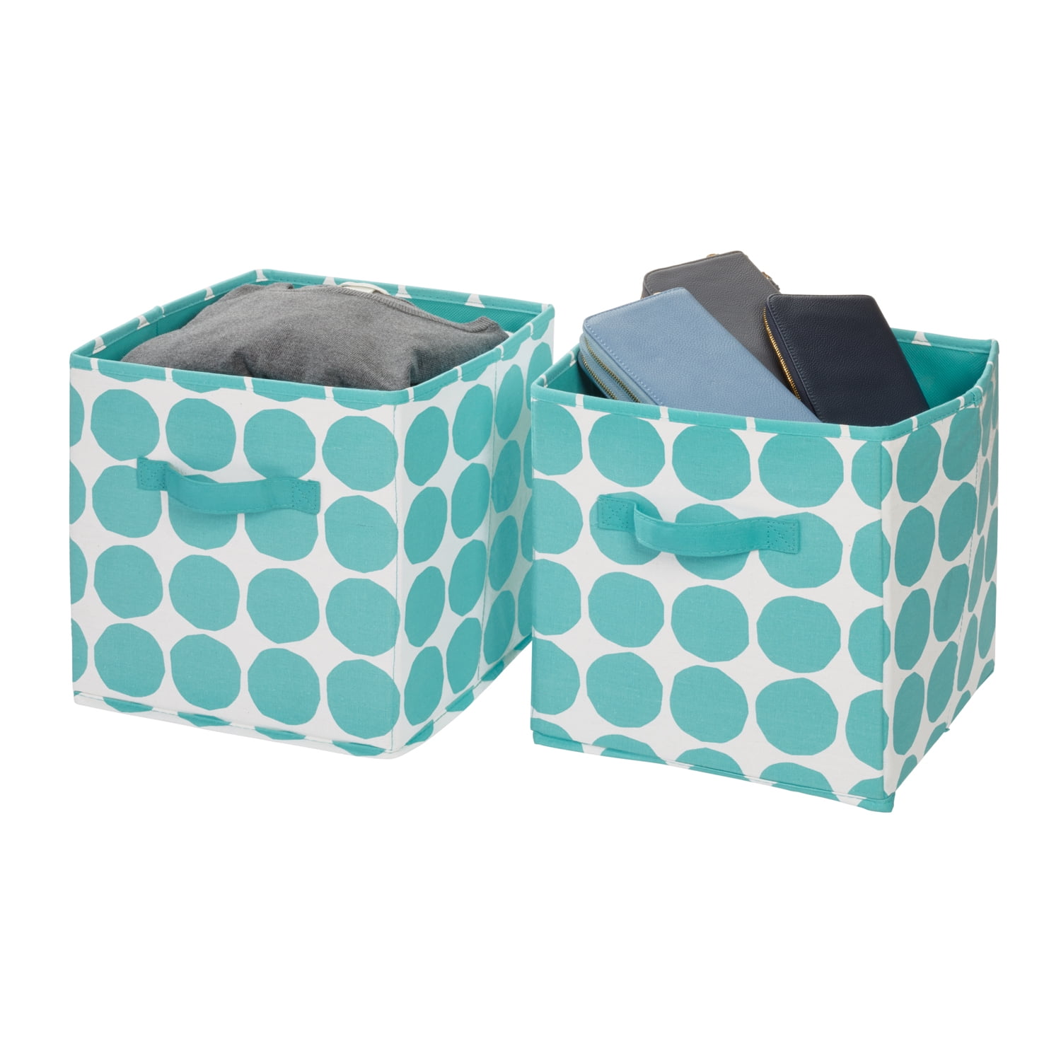 iDesign Dot Small Storage 2 Piece Cube Set, Teal