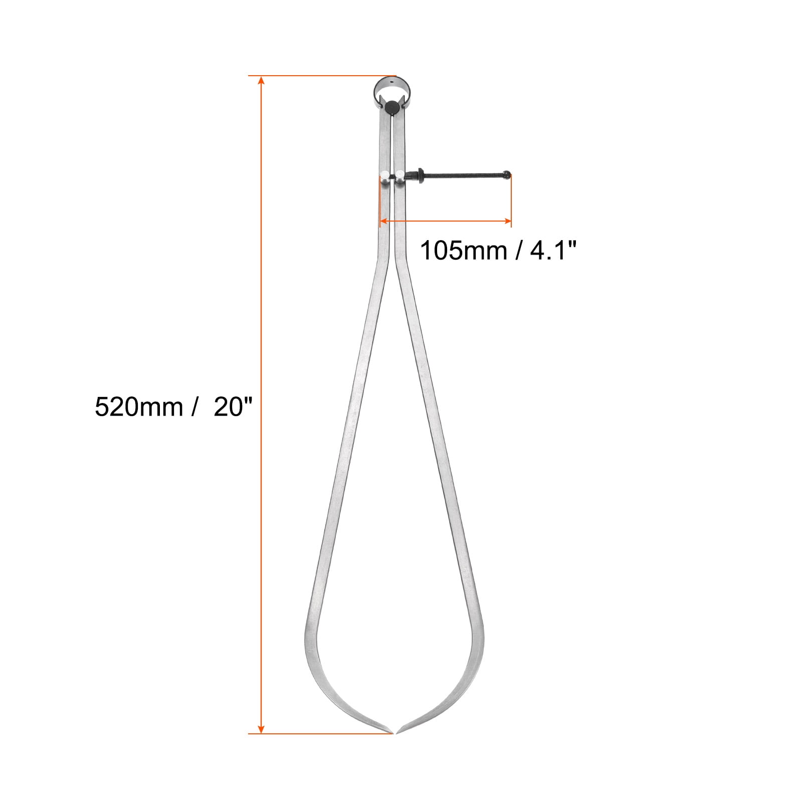 Uxcell Spring Outside Caliper 20 Inch Stainless Steel Adjustable Spring Caliper Bent-Leg for Wood Turning Lathe Use