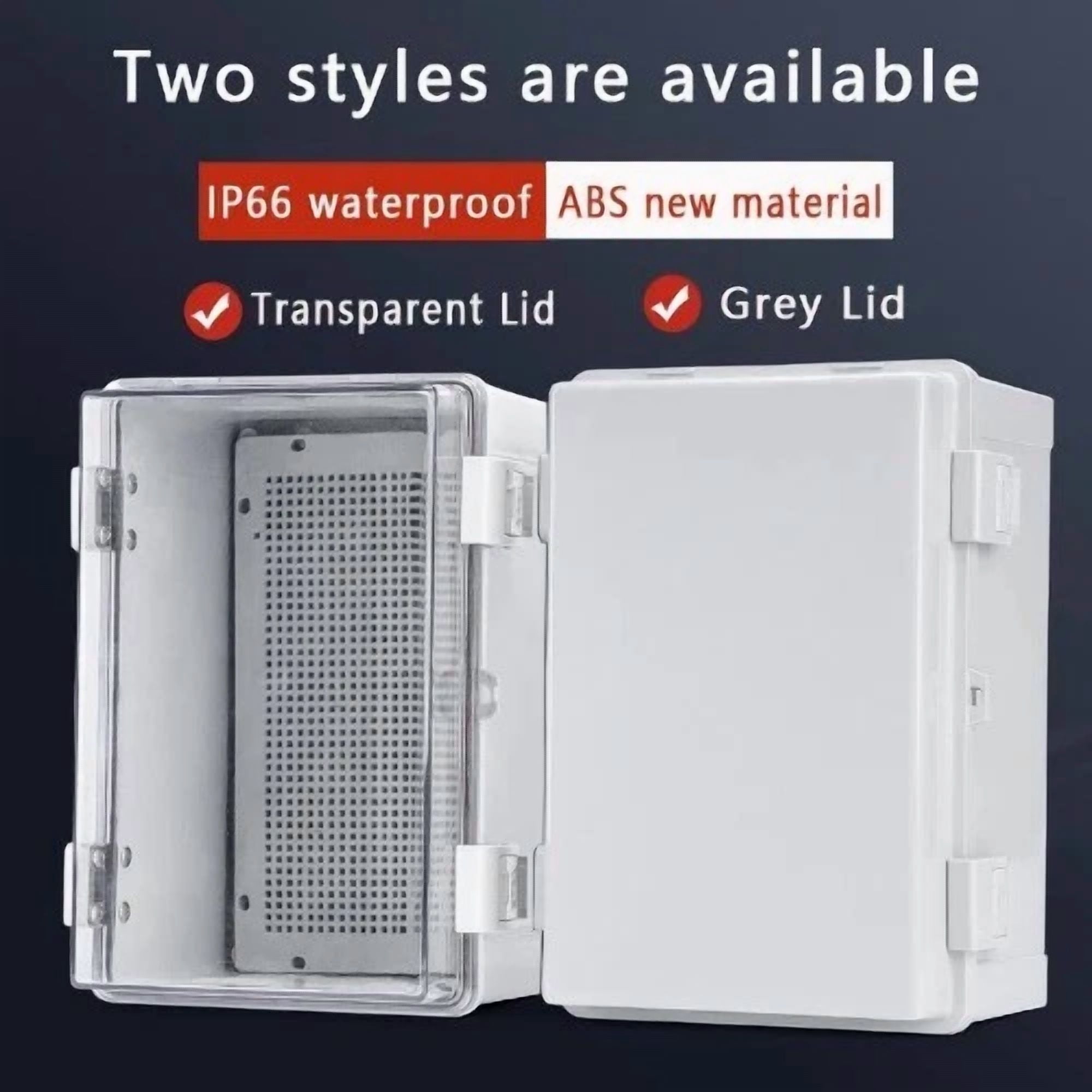 Ip66Abs Hinged Plastic Enclosure Waterproof Power Electrical Junction Box