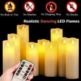 thumbnail image 4 of YIWER Flameless Candles Set of 9 Battery Candles Flicking Lights Ivory Real Wax Electric Pillar Candles Realistic Dancing LED Flames and 10-Key Remote Control with 24-Hour Timer Function 400+ Hours, 4 of 7