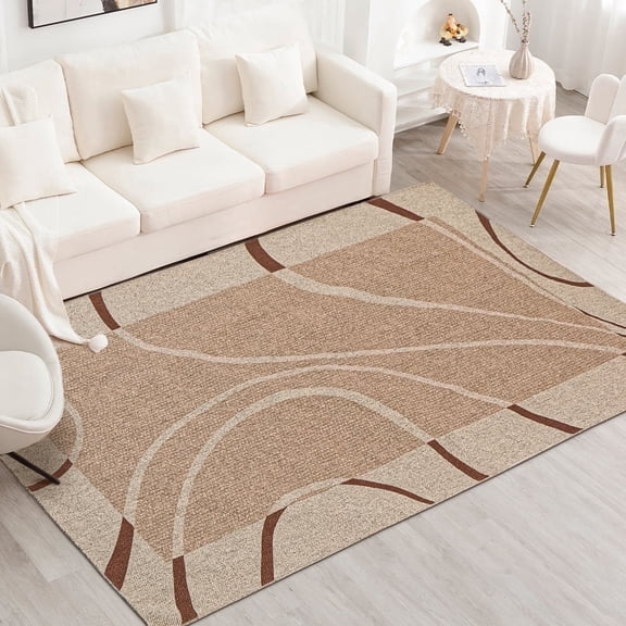 Wondiair Non-Slip & Machine Washable 4x6ft Faux Jute Rug – Warm Natural Area Rug for Indoor & Outdoor