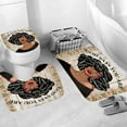 thumbnail image 3 of Black Queen Shower Curtain Sets with Rugs,Toilet lid Cover,Bath Mat and 12 Hooks,African American Girl Bathroom Decor Sets,Afro Woman Shower Curtains with Accessories, 3 of 8