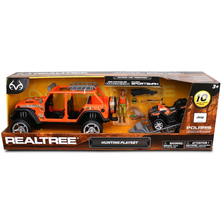 RealTree 10pc Hunting Playset: Jeep Wrangler w/ Ducks - NKOK 1:18