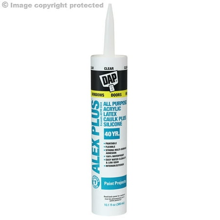 DAP Alex Plus 10.1 oz. Clear Acrylic Latex Caulk Plus (Best Caulk For Acrylic Tubs)