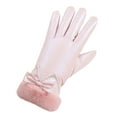thumbnail image 2 of Jinhomg Plush Warm Gloves for Women Windproof Touchscreen Winter Gloves Thick Comfy Hiking Running Cycling Snow Gloves Outdoor Athletic Gloves Winter Saving Pink Free Size, 2 of 8