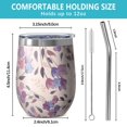 thumbnail image 5 of 12oz Stemless Wine Tumblers Pioneer Flower Floral Print Pattern Vacuum Insulated Stainless Steel Travel Tumbler Cups Mug with Lid and Straw for Champaign,Cocktail,Beer with Cleaning Brush, 5 of 5