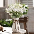 thumbnail image 4 of Zukuco 6 Bundles Artificial Daisy Wildflowers Fake Silk Flower Greenery Wild Bouquets UV Resistant Faux Plastic Plants for Outdoor Indoor Home Decoration (White), 4 of 7