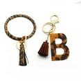 thumbnail image 4 of Acetate Leopard Keyring Leather Tassel Bracelet Women Wristlet Key Chain Jewelry, 4 of 9