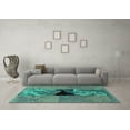thumbnail image 3 of Ahgly Company Indoor Round Abstract Turquoise Blue Modern Area Rugs, 8' Round, 3 of 4