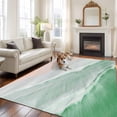 thumbnail image 4 of Rectangle Rug 6x9ft Area Rug, Ombre Sage Green Waves Area Rugs for Living Room Bedroom, Abstract Bohemian Beach Floor Mat Non-Slip Non-Shedding Carpet Indoor Accent Rugs, 4 of 9