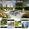 thumbnail image 5 of AwayHome 6FT Metal Patio Picnic Tables with Umbrella Hole Thermoplastic Coated Commercial Rectangular Picnic Table, Surface Mounted, Black, 5 of 7