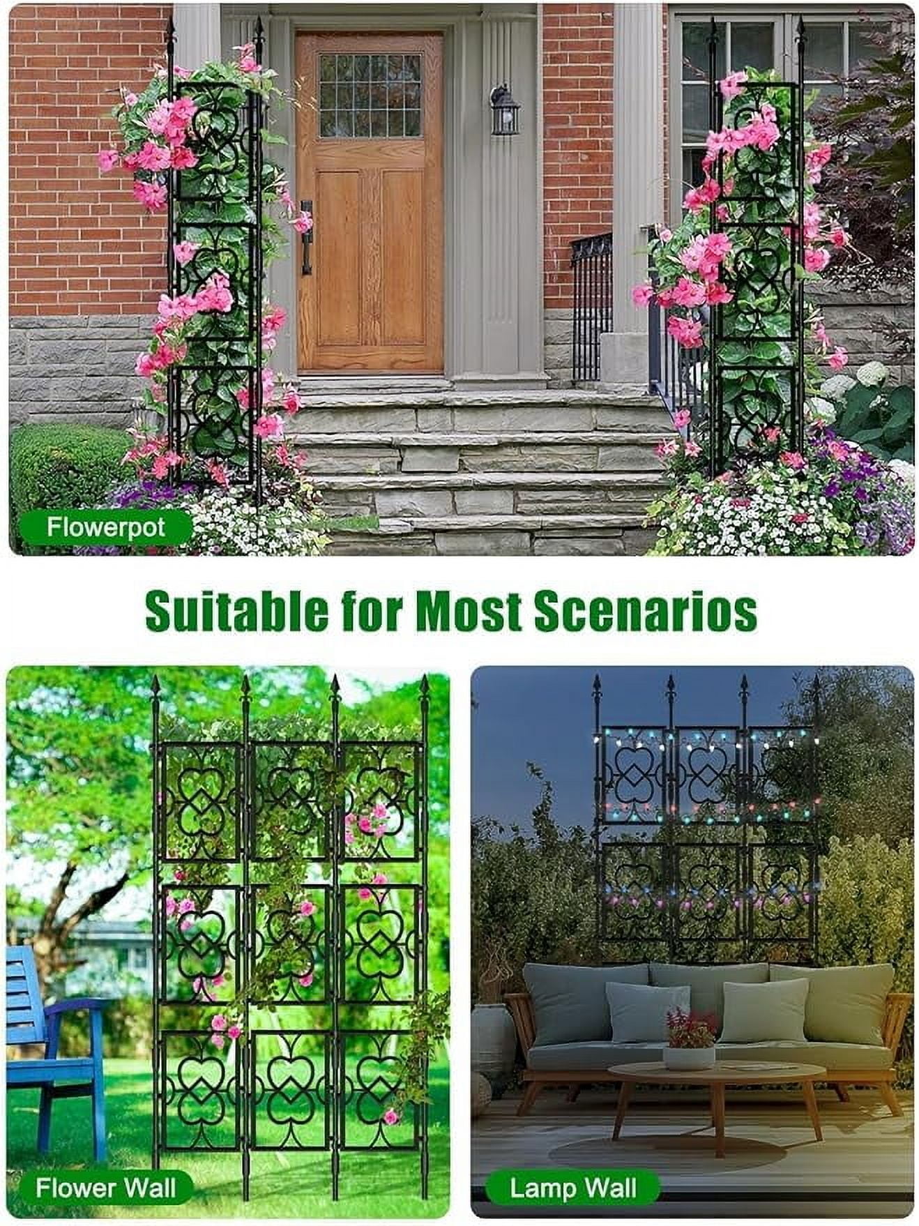 Kalolary 80" Garden Trellis for Climbing Plants – Rustproof Support Frame for Vines, Flowers, Vegetables & Potted Plants, Durable & Thickened Cucumber Trellis for Indoor & Outdoor Use