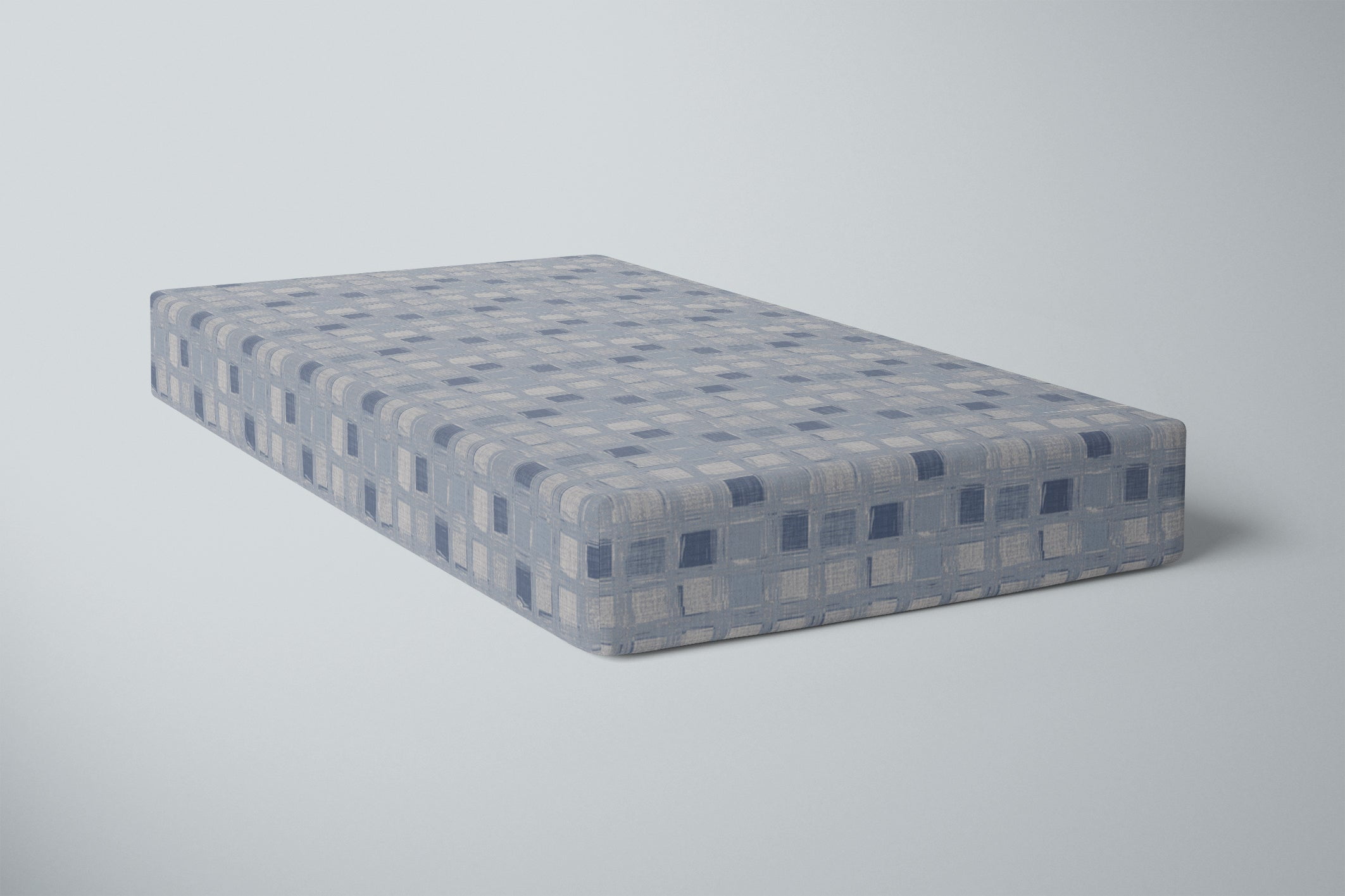 One Kind Premium Bamboo Fitted Crib Sheet for Standard Baby Cribs | Blue Squares