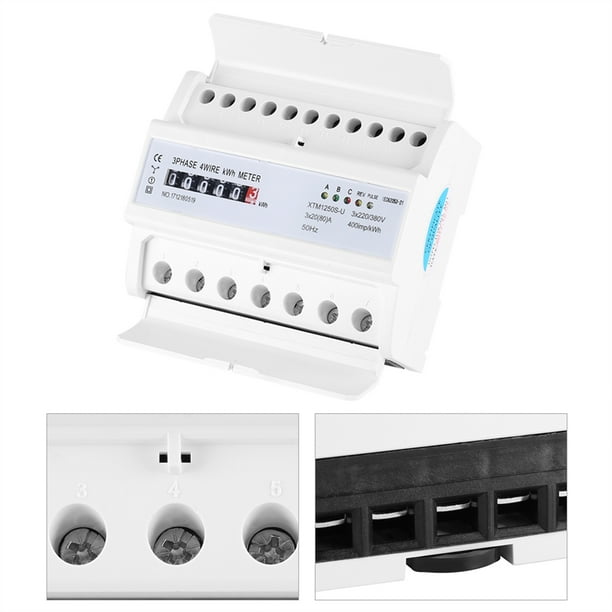Dinrail Energy Meter, Digital 3Phase 4 Wire DINRail Electric Meter