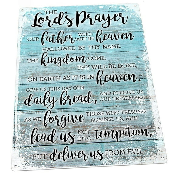 The Lord’s Prayer 9"x12" Metal Sign, Wall Decor for Office or Meeting Room