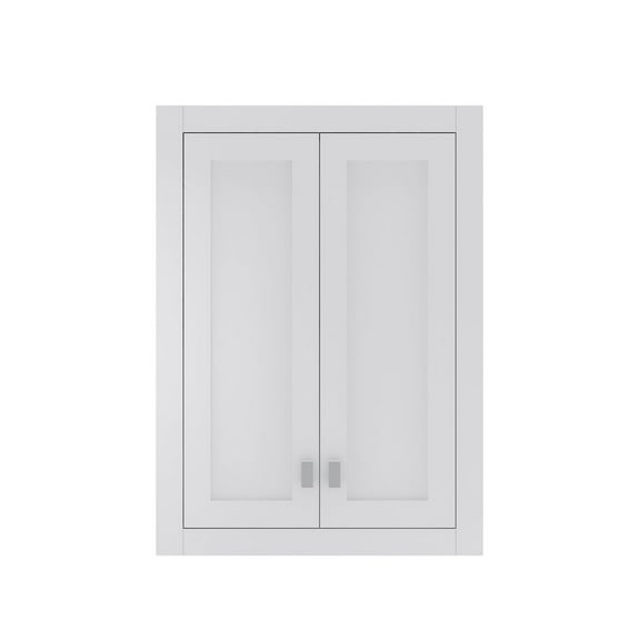 Water Creation Madison 33" Solid Hardwood Medicine Cabinet in White/Chrome