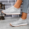 thumbnail image 3 of XILOO All-Season Glitter Sneakers for Women Lace-Up Low Top Comfort Sequins Solid Lightweight, 3 of 5