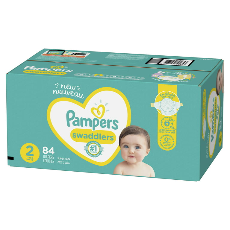 Pampers Couches Swaddlers, taille 2, 84 couches - 84 ea