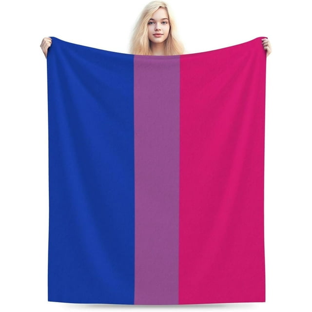 Bisexual Pride Flag Throw Blanket for Couch Bed Sofa Soft Comfortable Blanket Flannel Blankets & Throws
