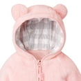 thumbnail image 4 of CAICJ98 Baby Toddler Boys Girls Fleece Jacket with Hood Zip Up Cute Bear Coats for Newborn Boys Girls Fuzzy Winter Jacket with Ear (Pink,6-12 Months), 4 of 6