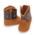 thumbnail image 6 of Emy Dola Unisex Baby Boots Newborn PU Leather Cowboy Booties Soft Sole Nonslip Crib Shoes Infant Boys Girl Western Boots 12-18 Months, 6 of 7