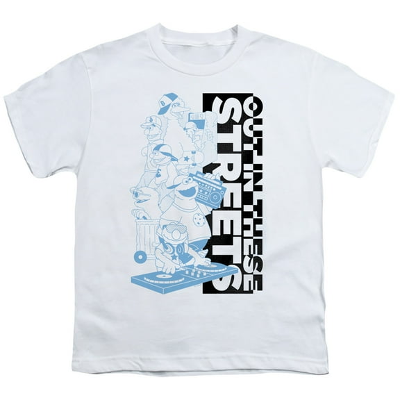 Sesame Street Out In These Streets S/S Youth 18/1 T-Shirt White